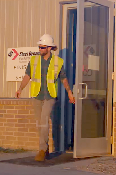 LEAD employee walking