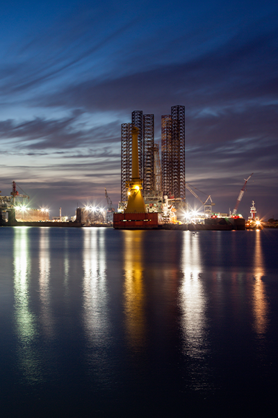 Refinery at night