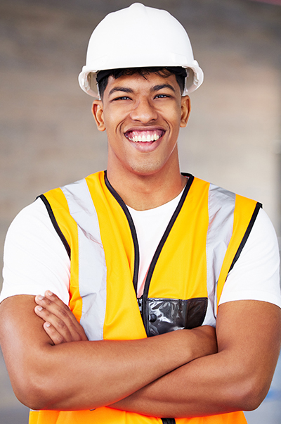 Trade worker with arms crossed