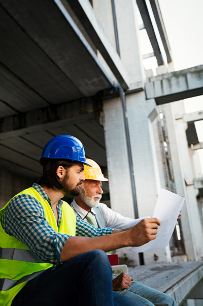 Two construction guys talking