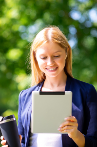 Girl with tablet